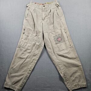 Y2k Cargo Pants Bugle Boy Patrol Khaki Size 28 damaged